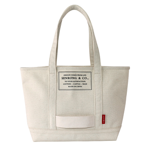 Bolsa de compras reutilizable con asas de lona gruesa de 12 oz, con logo personalizado impreso, nueva tendencia. - Product Image 1