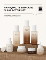 Ensemble de flacons en verre de luxe pour soins de la peau, 30g-150ml, pots cosmétiques vides, flacons compte-gouttes et à pompe pour toner, lotion, essence, crème, OEM ODM personnalisé