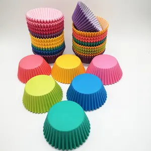 Lot de 10 tasses de cuisson en papier de couleur unie, plateau à gâteaux, cupcakes