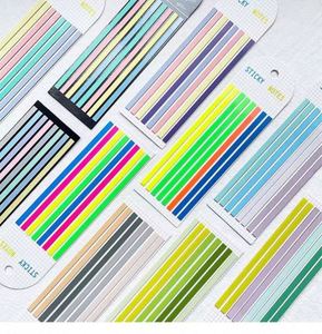 สติกเกอร์แถบยาวบางเฉียบแบบกำหนดเอง สีมาการอง สีเรืองแสง สีเรโทร มีจำหน่าย ราคาประหยัด กระดาษโน้ตแบบกำหนดเอง - Product Image 5