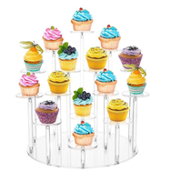 Nouvelle vente acrylique Transparent Cupcake Rack fête d'anniversaire mariage Dessert Rack pâtisserie outils de cuisson