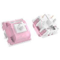 DUROCK Interrupteurs Lotus blancs, 56g Interrupteurs tactiles à lumière RVB de haute précision Son confortable Interrupteurs de clavier tactiles à 5 broches