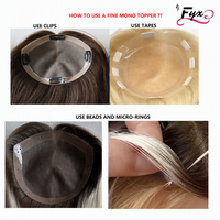 Nouveau design de topper en cheveux naturels avec perles, facile à poser, pour femmes, cheveux vierges à cuticules intactes, mono-toupet naturel pour la perte de cheveux
