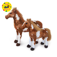 Animal cheval en peluche réaliste, jouet en peluche debout pour cadeaux, vente en gros