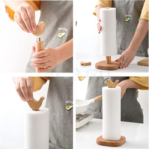 Countertop Wooden Desktop Organizer Tissue Stand Rolling Paper <b>Storage</b> Holders Racks with Bird Building Blocks - Product Image 6