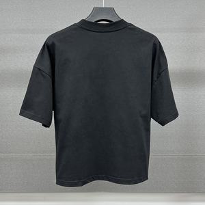 เสื้อยืดสตรีทแวร์คุณภาพสูง ดีไซน์ไข่มุก พิมพ์ลายกราฟิกแบบกำหนดเอง เนื้อผ้าคอตตอนหนานุ่ม ทรงบ็อกซี่ ตัดสั้น สำหรับผู้ชาย - Product Image 2