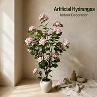 Produsen Tanaman Bonsai Artifisial 180cm, Bunga Hydrangea Buatan, Tanaman Pot, Langsung dari Pabrik, untuk Dekorasi