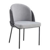 Chaise de salle à manger grise au design moderne, vente en gros d'usine, tissu en lin imperméable, acier stable pour meubles d'intérieur, salle à manger bon marché