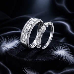 Anillo <span class=keywords><strong>de</strong></span> compromiso y boda clásico <span class=keywords><strong>de</strong></span> plata 925 personalizado con diamante VVS <span class=keywords><strong>color</strong></span> D certificado, corte brillante y engaste <span class=keywords><strong>de</strong></span> garras. - Product Image 1