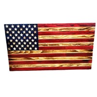 Drapeau américain ondulé - Décoration en bois pour la fête de l'Indépendance, pour la maison, le restaurant, le bar, le café et le garage, cadeaux de Noël