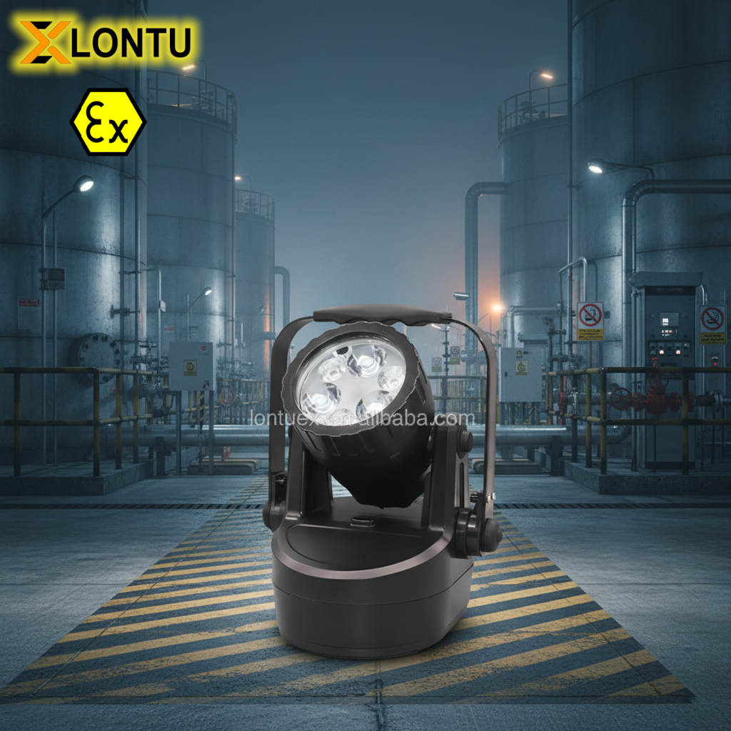 Lontu Portable LED Work Light Multifunctional Magnetic Base Explosion-proof IP66 1200 Lumens Rechargeable Battery