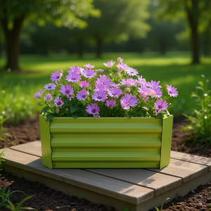 Bac à plantes en métal 4 pieds x 4 pieds, haute résistance, revêtement poudré, pour fleurs et plantes vertes, design moderne - Product Image 2