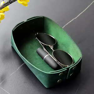 Handmade Custom Cowhide European-style Retro Tray Decoration Tray Sundry Storage Tray - Product Image 6