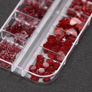 Caixa de Liga Metálica com 12 Compartimentos, Estilo Francês, para Pingentes de Unha, Joias, Mini Laço Borgonha 3D, Novo Ano Chinês, Tendência, Mais Vendido - Product Image 4