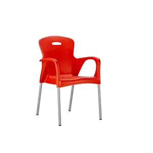 Silla de plástico con reposabrazos, sillas coloridas de plástico para eventos, venta al por mayor