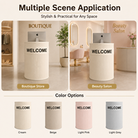 Comptoir de réception vertical personnalisé avec logo, mini cylindre cannelé, pour salon de beauté, spa des ongles, boutique de détail