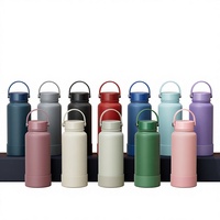 Bouteille d'eau sport portable isotherme en acier inoxydable grande capacité, personnalisée et la plus vendue.