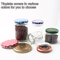 Pot en verre hermétique rond vide de 25 ml à 1000 ml pour cornichons, confiture, aliments, avec couvercle métallique
