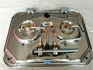 Cuisinière à gaz encastrable RV Kitchenware en acier inoxydable, deux brûleurs, avec couvercle en verre trempé pour yacht et <span class=keywords><strong>caravane</strong></span> - Product Image 4