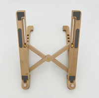 Support de refroidissement pour ordinateur portable carré en chêne, pliable, réglable, écologique, creux, suspendu, surélevé, portable pour le bureau