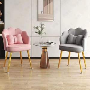 Sillas de Tocador para Dormitorio para Chicas <span class=keywords><strong>Gamer</strong></span> con Cómodo Reposapiés de Madera y Almohada Lumbar Casual Silla de Salón Escritorio de Oficina Rosa para Tienda de Belleza - Product Image 2