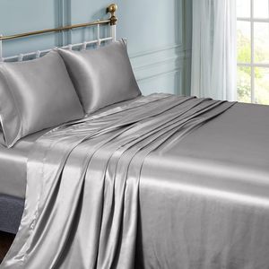 Wholesale High Quality Luxury Textile Solid Color 100% Mulberry Silk Antibacterial <b>Bed</b> Sheet Duvet <b>Cover</b> Twin Queen King Bedding - Product Image 3