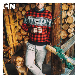 Pull en laine de coton à motif jacquard vintage à carreaux, logo personnalisé, fabrication de pulls, pull épais pour homme, pull d'hiver - Product Image 3