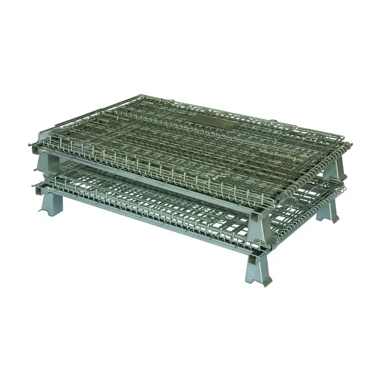 Logistic Warehouse Transportation 1000kgs Steel Wire Mesh Storage Cage