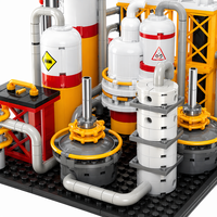 Set de Bloques de Construcción de Ingeniería Petrolera, 734 Piezas, Juguete de Construcción STEM, Kit de Modelo de Refinería de Petróleo, Ladrillos de Construcción Educativos DIY