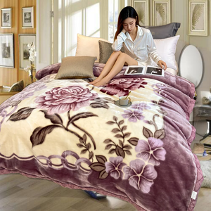 Cheap King Size Flower Mink Winter Sublimation Blanket, Manufacturers <b>Throw</b> Raschel <b>Bed</b> Printed Blanket - Product Image 1