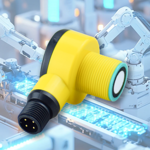 مستشعر مستوى السوائل بالموجات فوق الصوتية ذو هيكل بلاستيكي بسيط مع شريحة ذكية مدمجة ومؤشر ضوئي LED للاستخدام الصناعي - Product Image 1