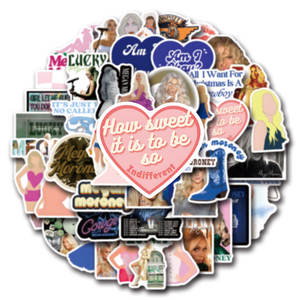 Pegatinas decorativas <span class=keywords><strong>Megan</strong></span> Moroney Singer, paquete de 50 etiquetas impermeables de vinilo para equipaje, portátil, guitarra, monopatín - Product Image 5