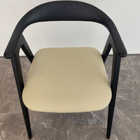 Chaise de salle à manger moderne rembourrée en bois massif, fauteuil en cuir PU pour hôtel, restaurant, événement, vente en gros, directement de l'usine