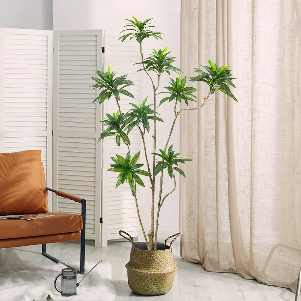 2024 décor à la maison fenêtre affichage arbres artificiels plantes intérieur écologique dracaena reflexa plantes en plastique artificielles