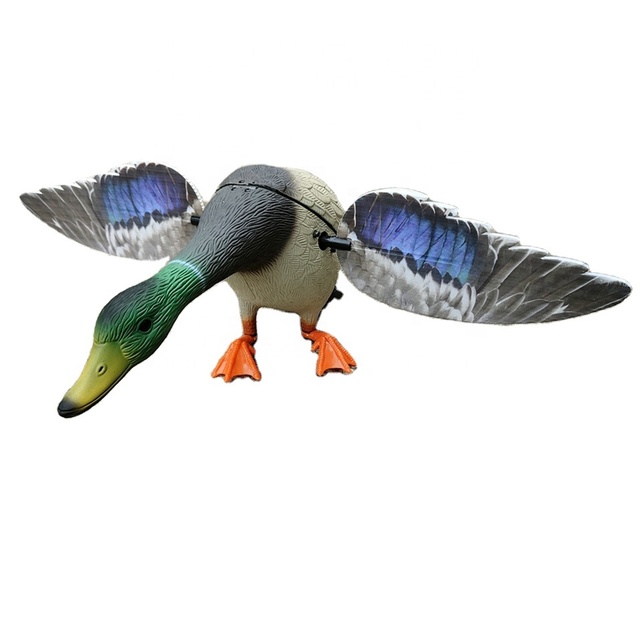 Realistic Mallard Motorized Duck Decoy with Remote Control for Hunting