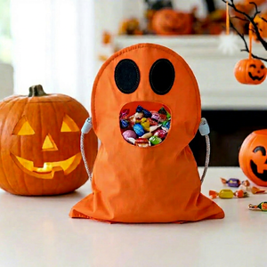Sac de déguisement d'Halloween transfrontalier, motif sac fantôme, DIY pour enfants pour demander des bonbons - Product Image 1