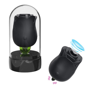 Vibrador Recarregável à Prova d'Água em Forma de Rosa Preta para Sucção Vaginal Brinquedos Íntimos Estimulador de Clitóris Sucção de Mamilo - Product Image 3