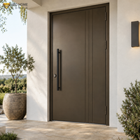 Porte d'entrée de sécurité moderne en acier robuste sur mesure pour projets résidentiels