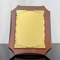 Plaque de certificat en bois de plaque en aluminium or et argent créatif