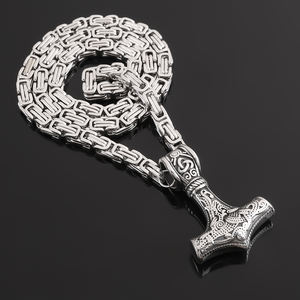 Joyería Norse Heritage al por Mayor, Collar <span class=keywords><strong>de</strong></span> Cadena <span class=keywords><strong>de</strong></span> Rey para Hombre <span class=keywords><strong>de</strong></span> Acero Inoxidable, Colgante <span class=keywords><strong>de</strong></span> Martillo <span class=keywords><strong>de</strong></span> <span class=keywords><strong>Thor</strong></span>, Collar Vikingo - Product Image 2