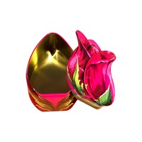 Boîte en fer blanc en forme de rose Baodenda, très vendue, élégante, couleur magenta, pour bonbons, chocolats, snacks, chewing-gums, cadeaux de mariage