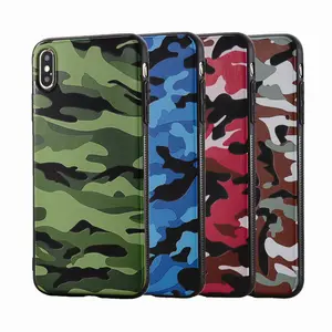 Casing Ponsel Stiker TPU Cermin Matte Kamuflase Tentara Pola Cetak Kustom untuk iPhone 14 Pro Max