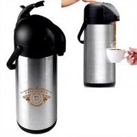 Termo de Acero Inoxidable Aislado para Café y Té, Portátil, con Presión de Aire, 600 ml, Diseño con Logotipo Empresarial, Tapas, Botella de Agua de 128 oz