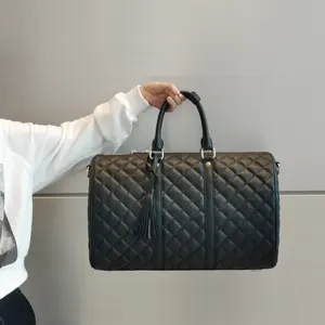 Diseñador de lujo acolchado bolso bolsas de lona impermeable personalizado bolso de cuero bolso de noche cuero bolsa de viaje para las mujeres