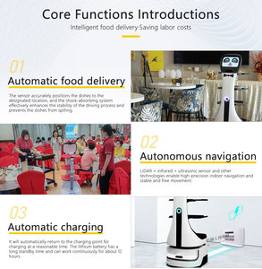 Robot de Servicio de Alta Eficiencia con Pantalla de 10.1 Pulgadas, Navegación Láser y 12 Horas de Autonomía para la Entrega Automatizada de Comidas en Cafeterías - Product Image 5