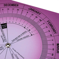 Disque de calcul de la date d'accouchement avec pointeur rotatif et guide mensuel pour le suivi et la planification de la grossesse CE/ISO