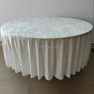 Tovaglia Rotonda Bianca Liscia di Lusso da 132 Pollici per Banchetti Nuziali e Ristoranti, Tovaglia Rotonda in Velluto da 120 Pollici per Eventi - Product Image 1