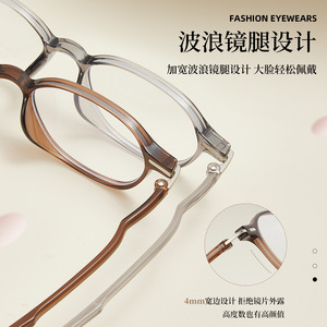 Monture de lunettes anti-lumière bleue ovale en TR90 à imprimé léopard de la marque Miu, modèle Y6613, monture complète unisexe - Product Image 5