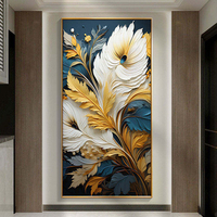 Peintures murales LED Art Déco personnalisées en usine, Tableaux de nature morte en porcelaine de cristal, Décoration murale pour la maison