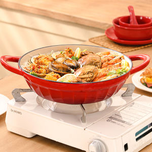 Ustensiles de cuisine en <span class=keywords><strong>fonte</strong></span> émaillée de 28cm Casserole peu profonde de fruits de mer Marmite à frire <span class=keywords><strong>pour</strong></span> la maison Restaurant Cuisine - Product Image 4